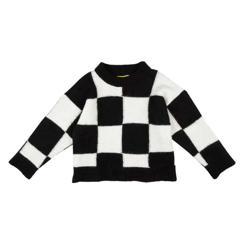 CHECKERED CREW NECK KNIT JUMPER sold by Marques ’ Almeida