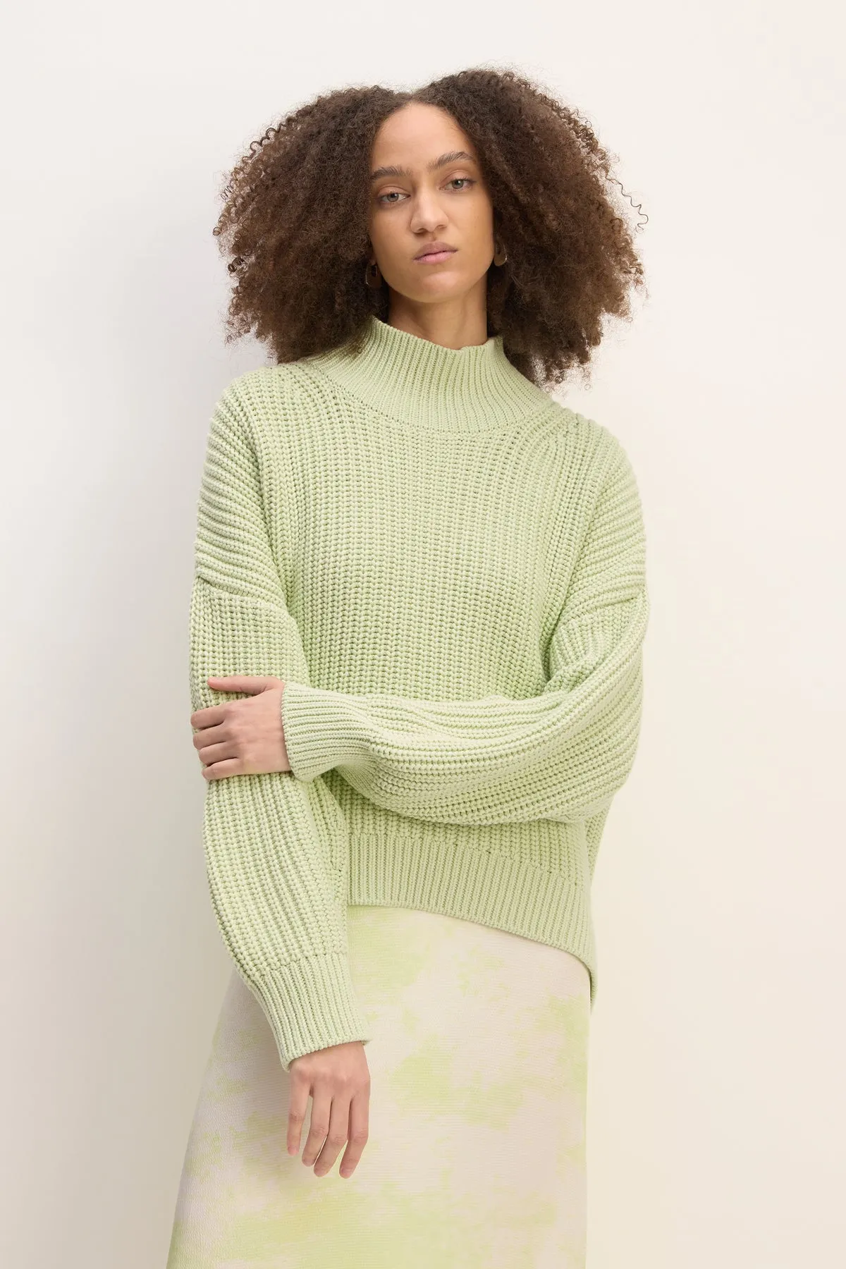 LIGHT GREEN TURTLENECK KNIT JUMPER sold by Marques ’ Almeida