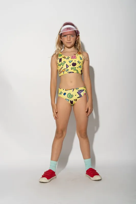 YELLOW SQUIGGLE PRINT BIKINI SET sold by Marques ’ Almeida