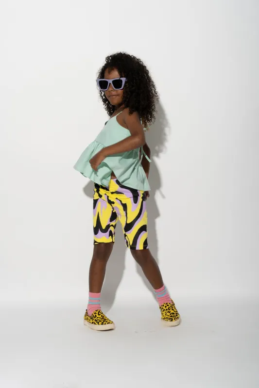 DARK WAVY PRINT BIKER SHORTS made by Marques ’ Almeida