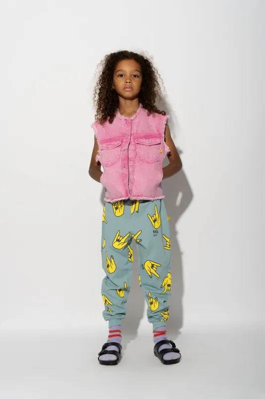 TURQUOISE HANDS PRINT SWEATPANTS sold by Marques ’ Almeida