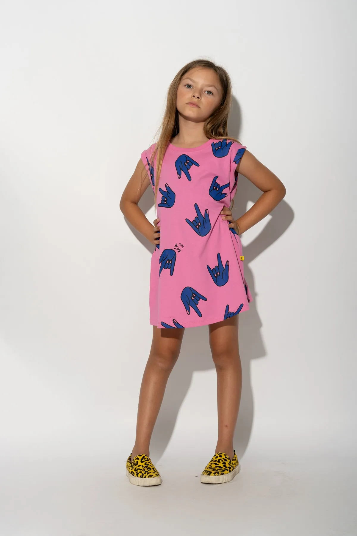 PINK HANDS PRINT T-SHIRT DRESS sold by Marques ’ Almeida product image thumbnail 4