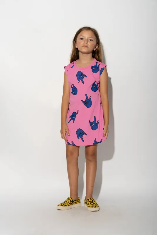PINK HANDS PRINT T-SHIRT DRESS sold by Marques ’ Almeida