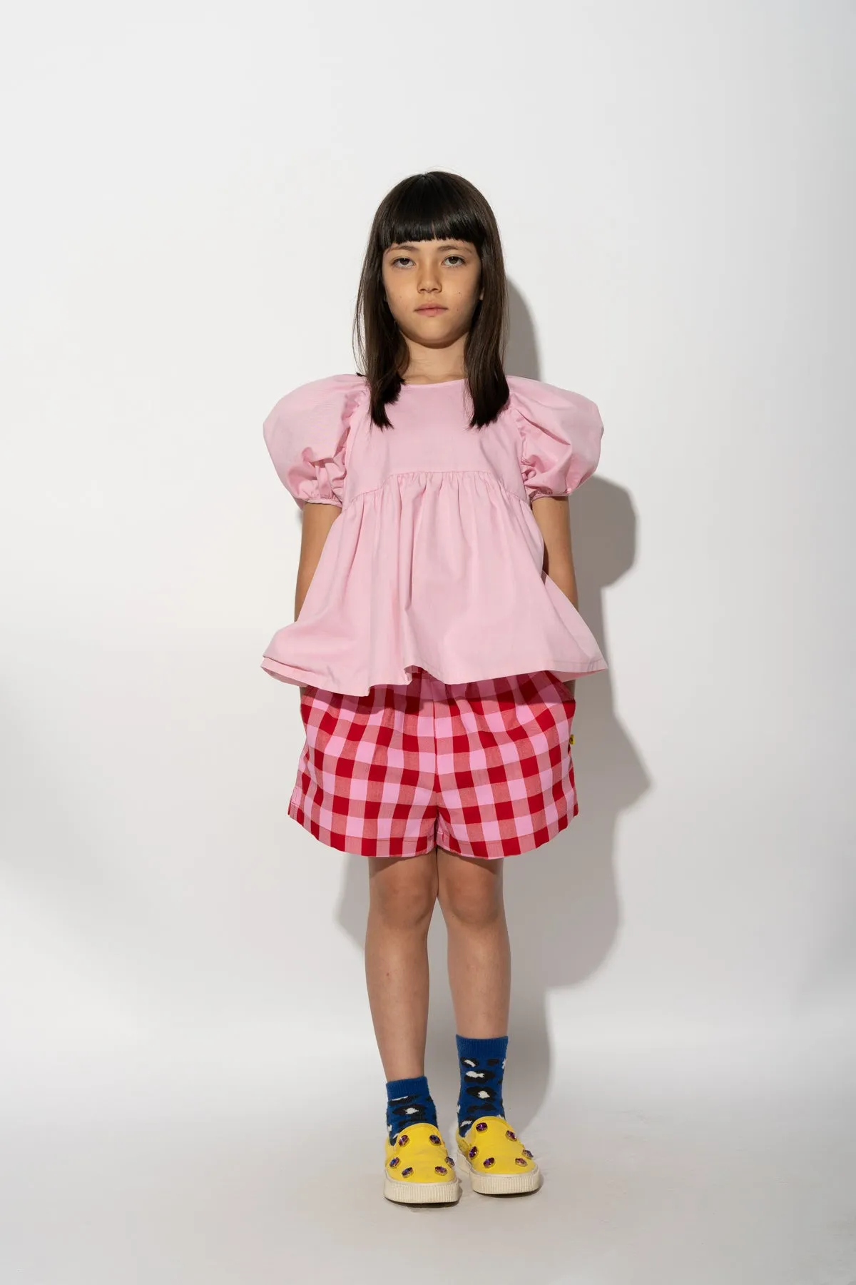 RED AND PINK GINGHAM BOXER SHORTS sold by Marques ’ Almeida