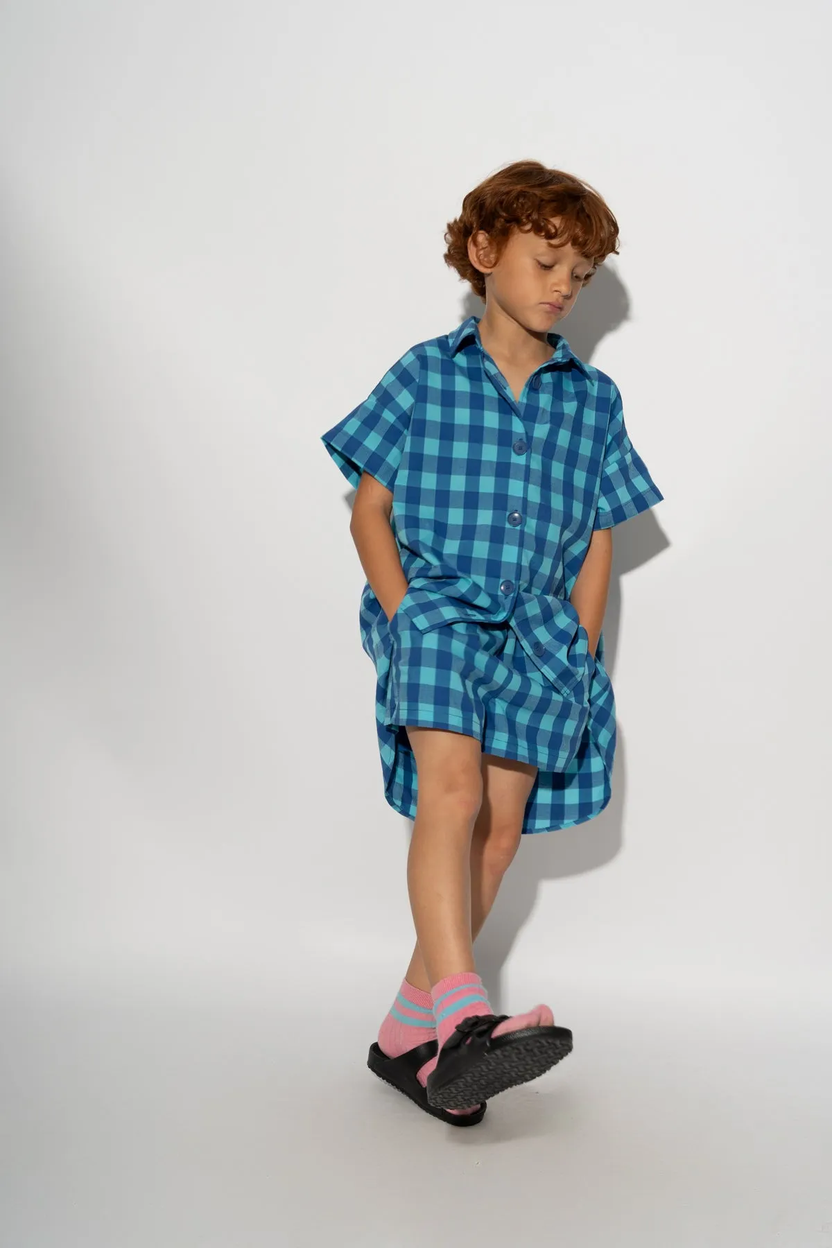 BLUE GINGHAM BOXER SHORTS sold by Marques ’ Almeida product image thumbnail 3