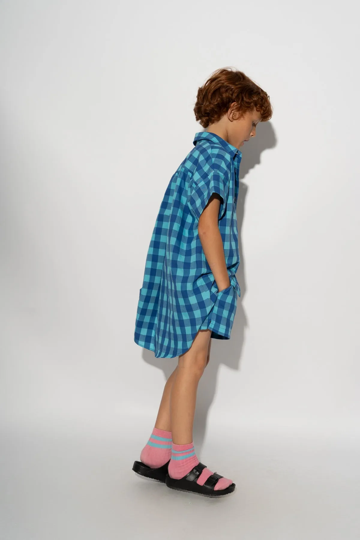 BLUE GINGHAM BOXER SHORTS sold by Marques ’ Almeida product image thumbnail 4