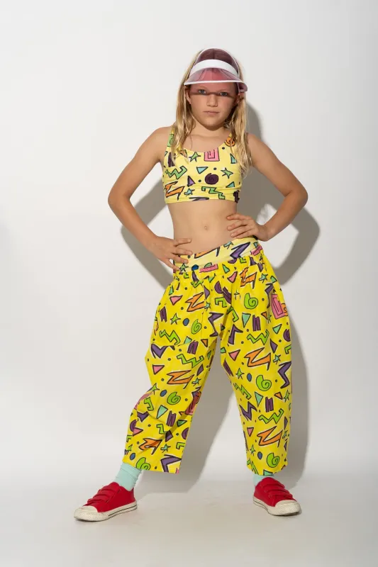 YELLOW SQUIGGLE PRINT BALLOON TROUSERS sold by Marques ’ Almeida