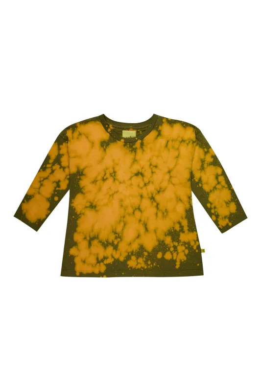 KHAKI AND ORANGE SPLATTERED LONG SLEEVE TOP sold by Marques ’ Almeida