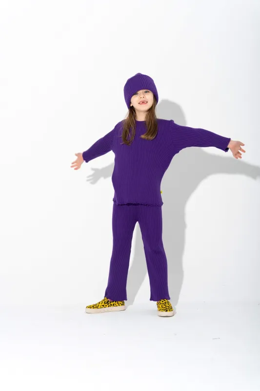 PURPLE MERINO KNIT BEANIE sold by Marques ’ Almeida