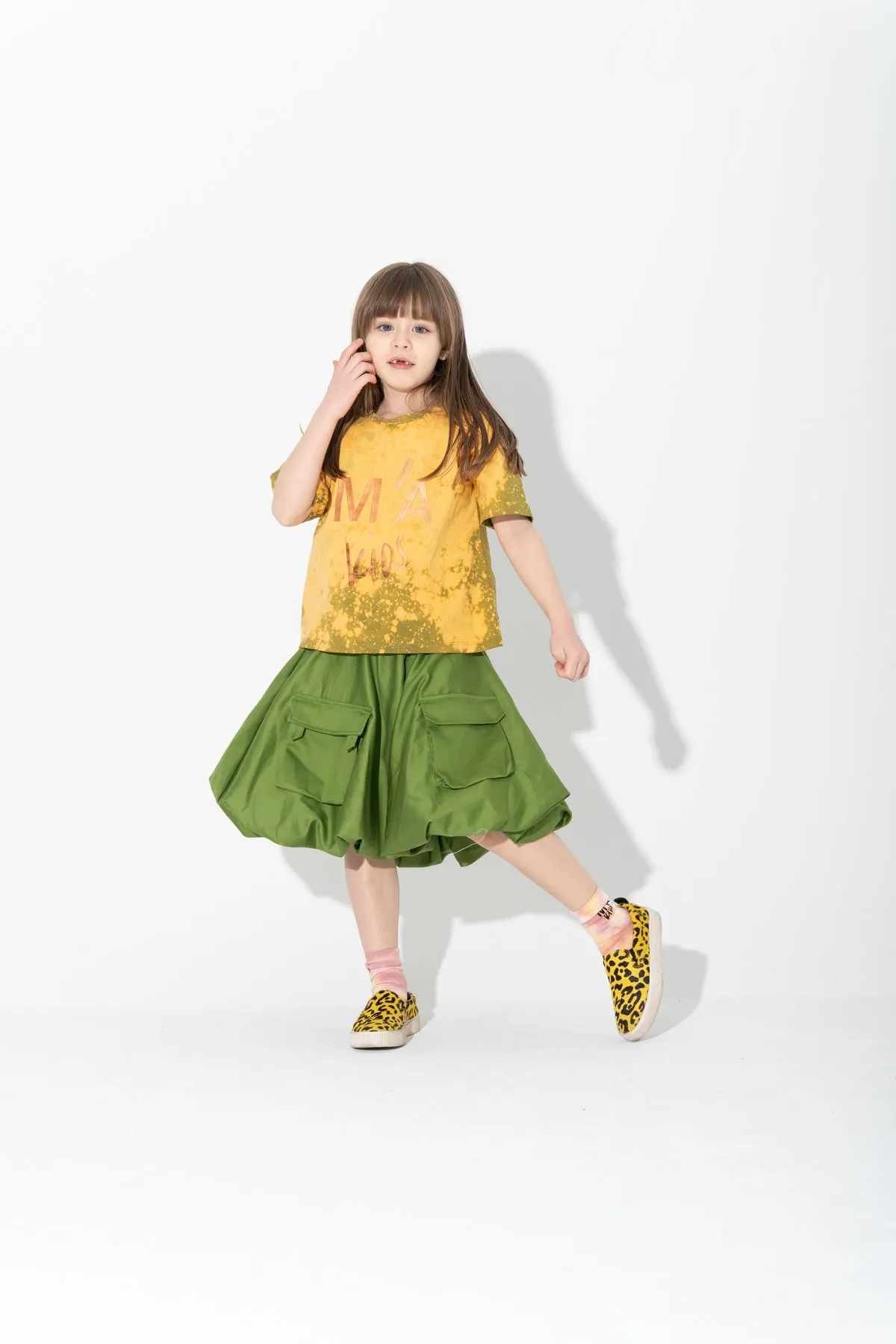 KHAKI AND ORANGE SPLATTERED LOGO T-SHIRT sold by Marques ’ Almeida product image thumbnail 4