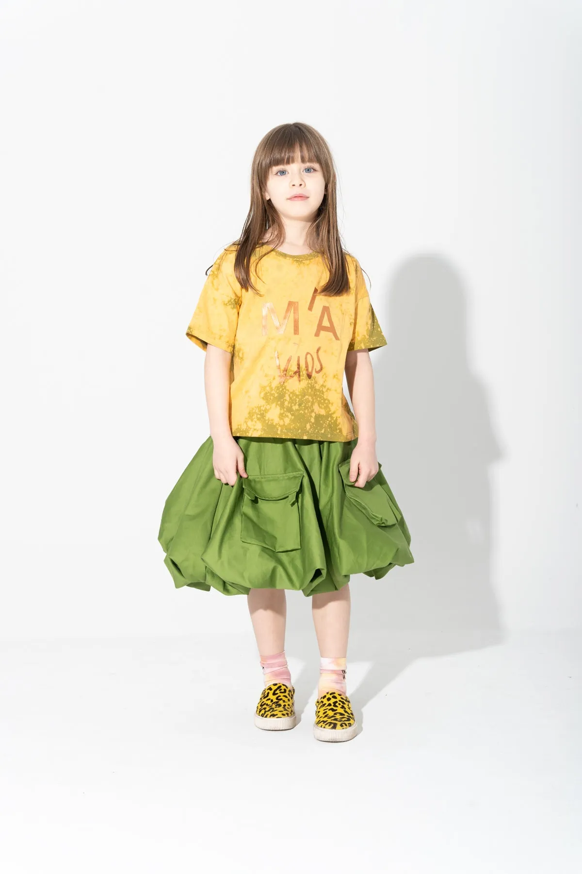 KHAKI AND ORANGE SPLATTERED LOGO T-SHIRT sold by Marques ’ Almeida product image thumbnail 5