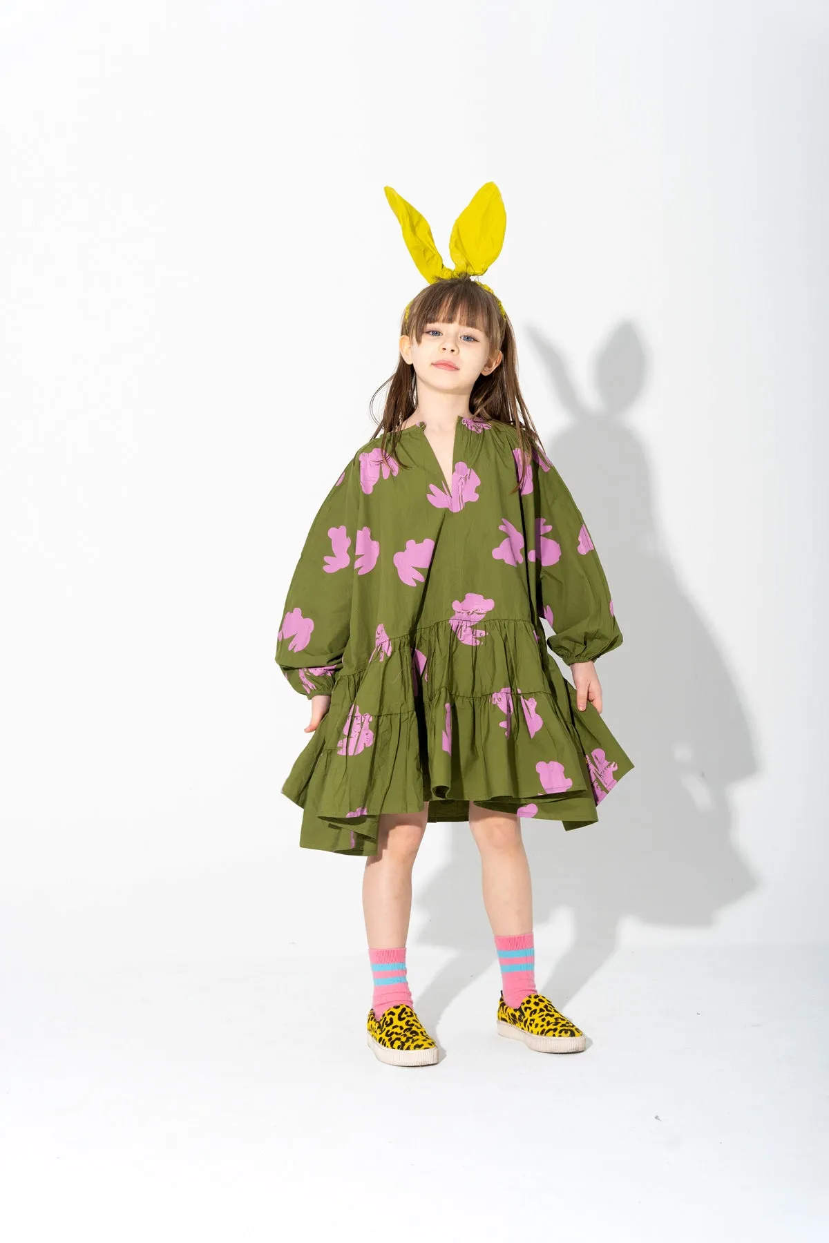 BUNNY PRINT GATHERED DRESS sold by Marques ’ Almeida