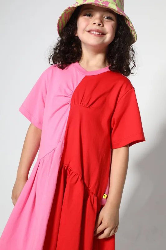 DUO COLOUR GATHERED JERSEY T-SHIRT DRESS sold by Marques ’ Almeida