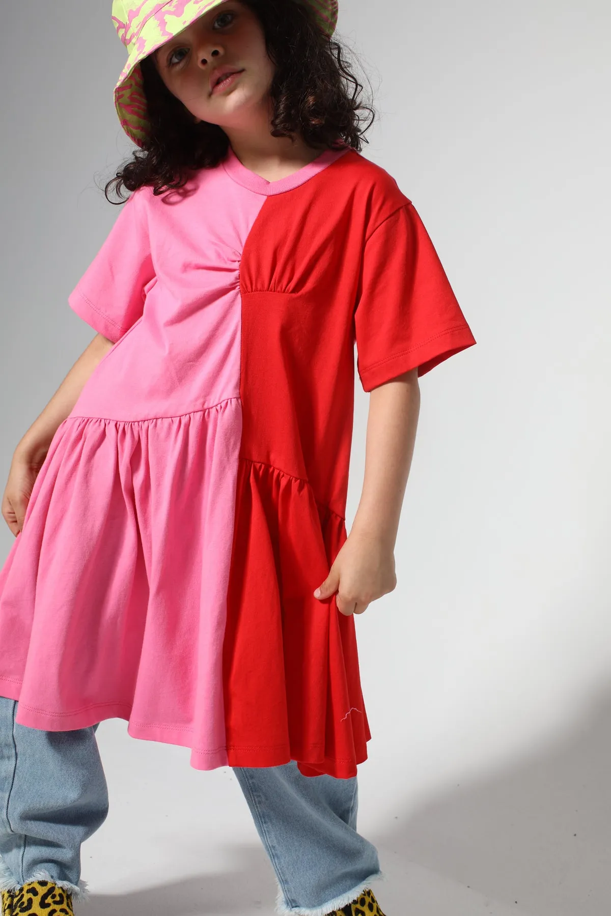 DUO COLOUR GATHERED JERSEY T-SHIRT DRESS sold by Marques ’ Almeida product image thumbnail 4