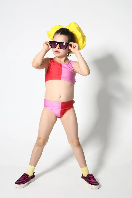 RED AND PINK SWIMWEAR BIKINI SET sold by Marques ’ Almeida