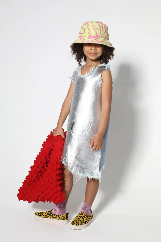 PINK AND GREEN BUCKET HAT made by Marques ’ Almeida