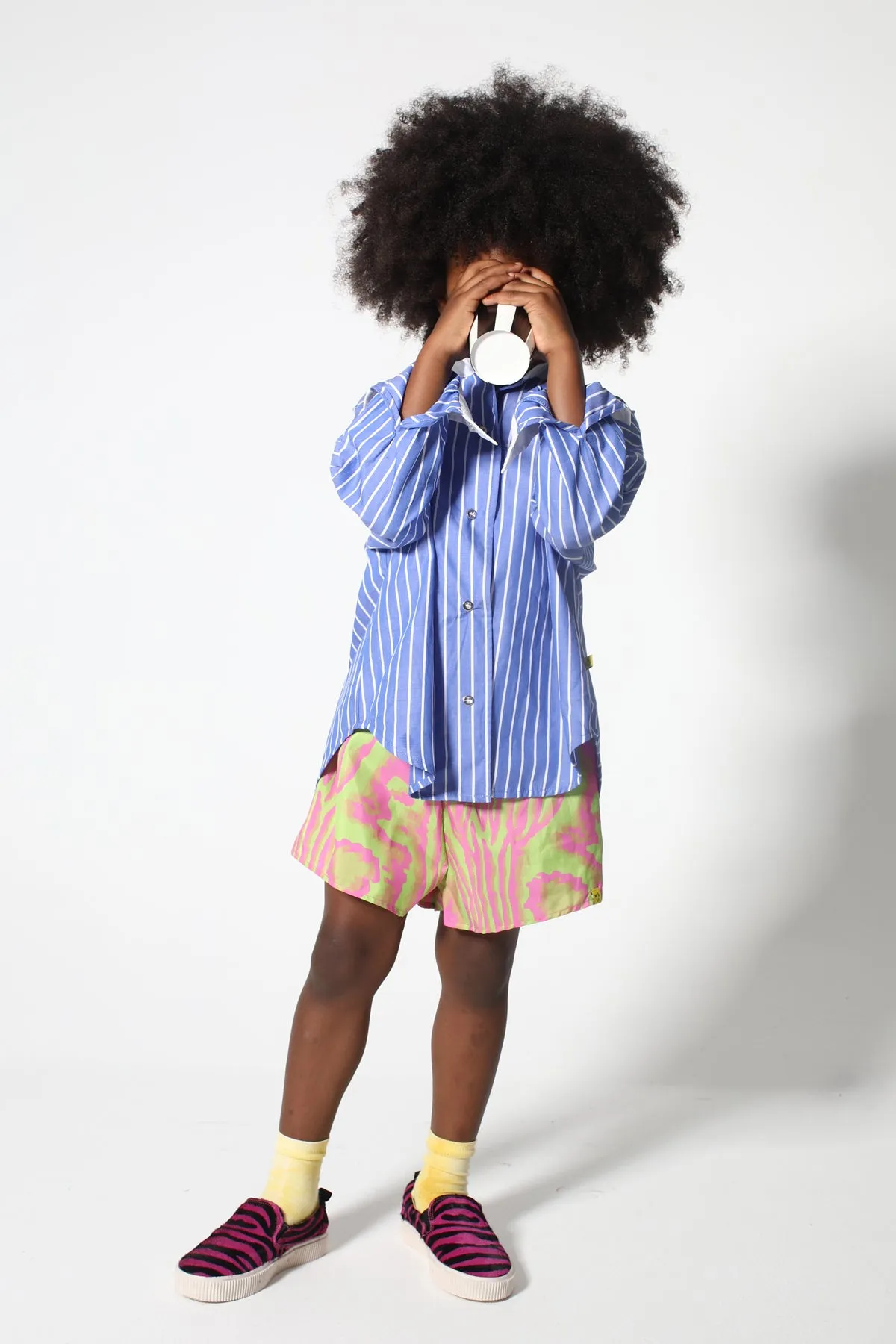 GREEN AND PINK SWIMWEAR LOOSE SHORTS sold by Marques ’ Almeida product image thumbnail 5