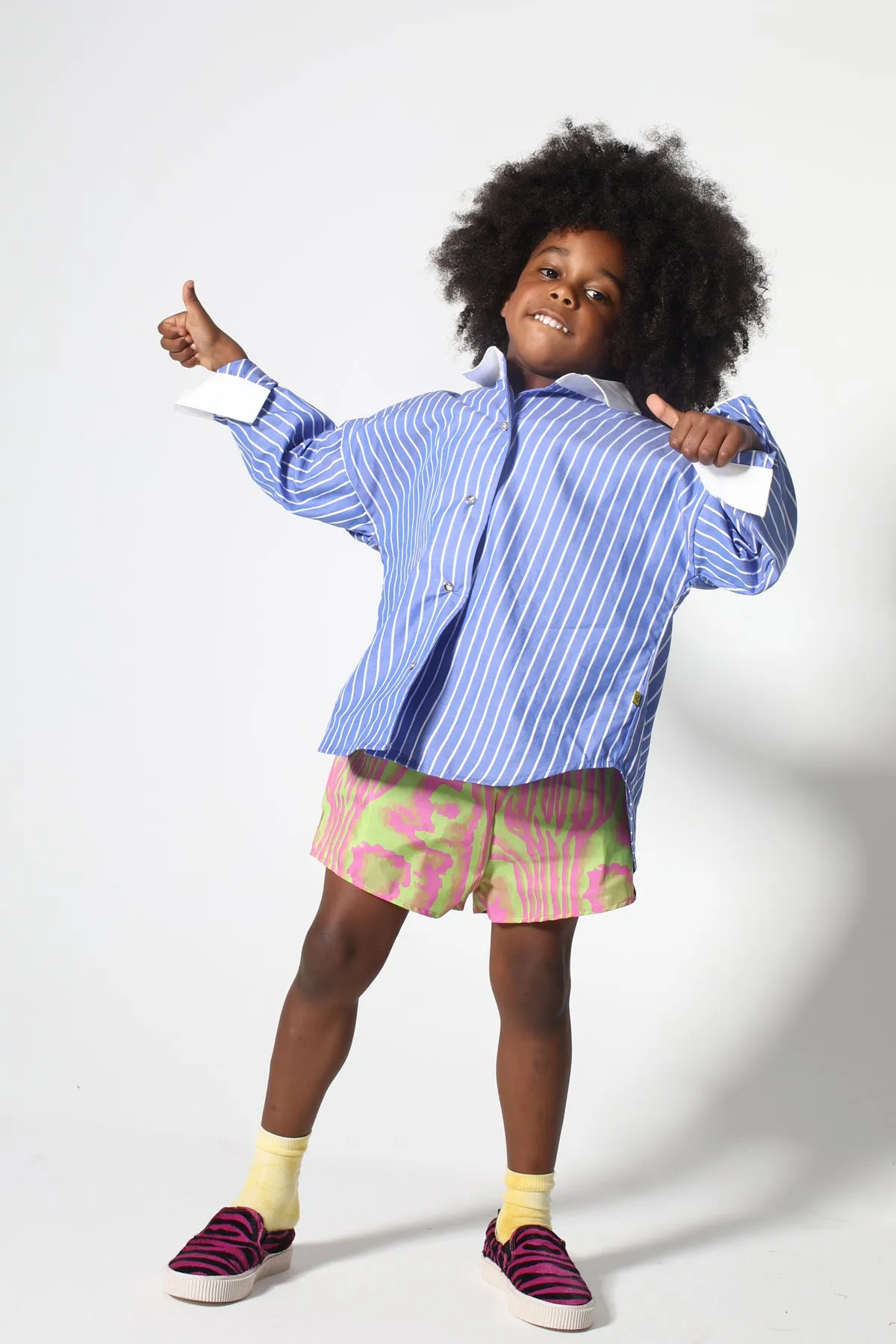 GREEN AND PINK SWIMWEAR LOOSE SHORTS sold by Marques ’ Almeida