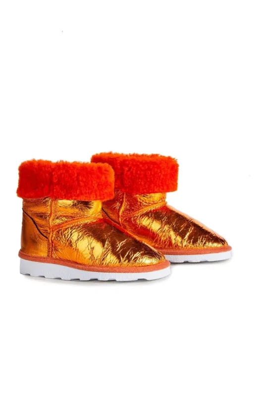 LEATHER BOOTS IN ORANGE made by Marques ’ Almeida