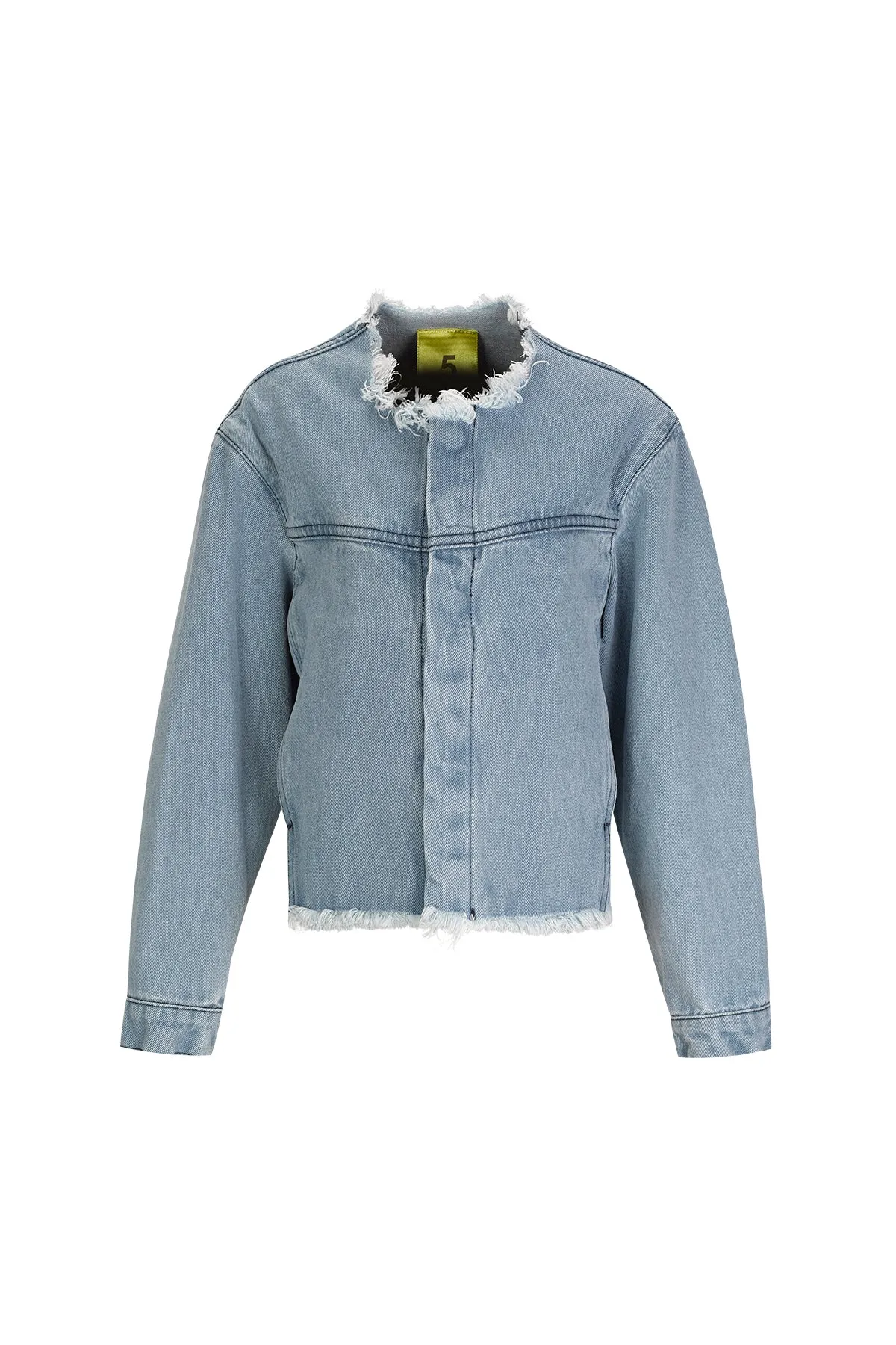 BLUE DENIM COLLARLESS JACKET sold by Marques ’ Almeida product image thumbnail 2