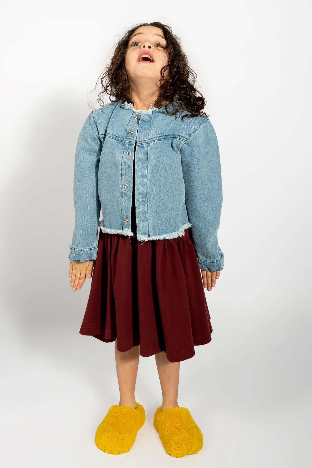 BLUE DENIM COLLARLESS JACKET sold by Marques ’ Almeida product image thumbnail 4