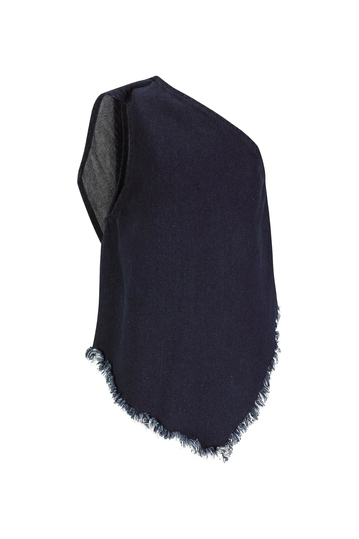 NAVY DENIM ONE SHOULDER KNOT TOP sold by Marques ’ Almeida product image thumbnail 2