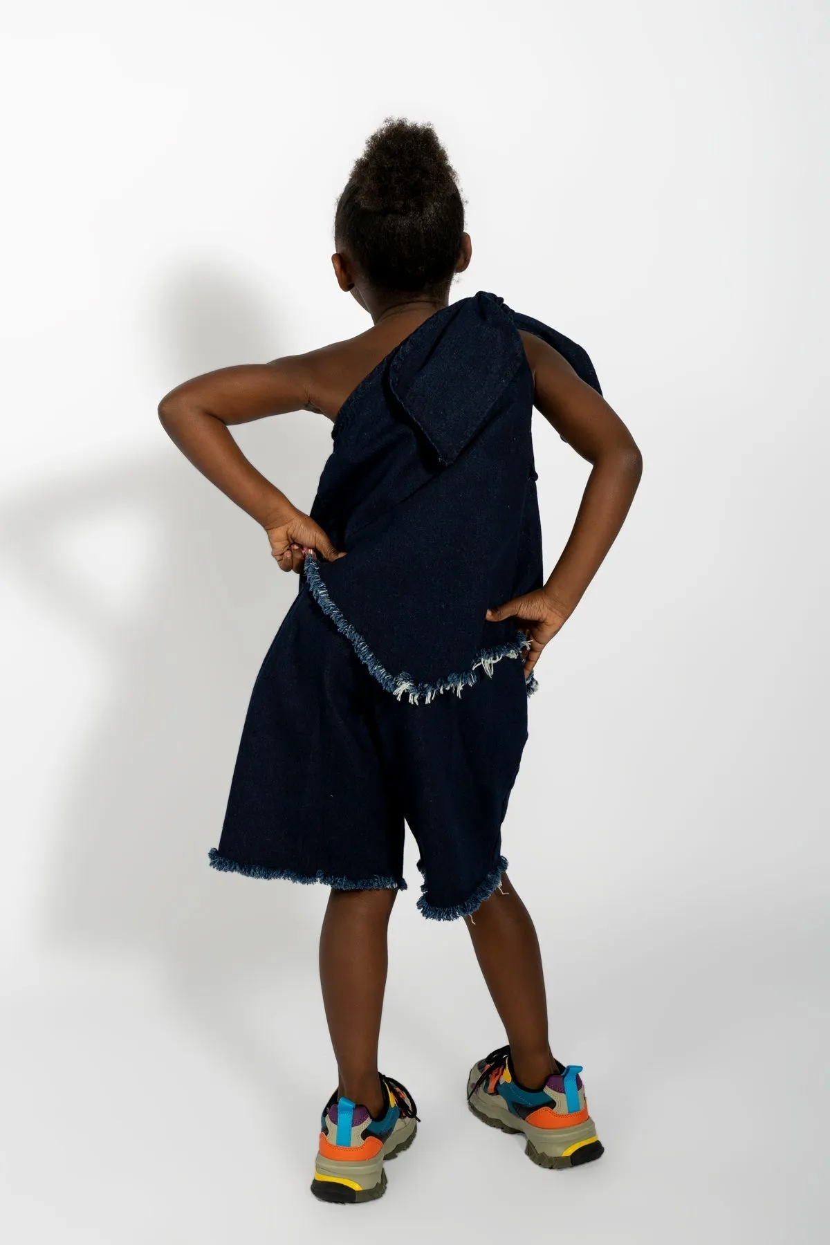 NAVY DENIM ONE SHOULDER KNOT TOP sold by Marques ’ Almeida product image thumbnail 3