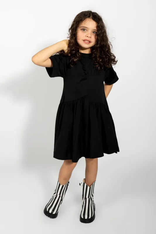 BLACK GATHERED JERSEY T-SHIRT DRESS sold by Marques ’ Almeida