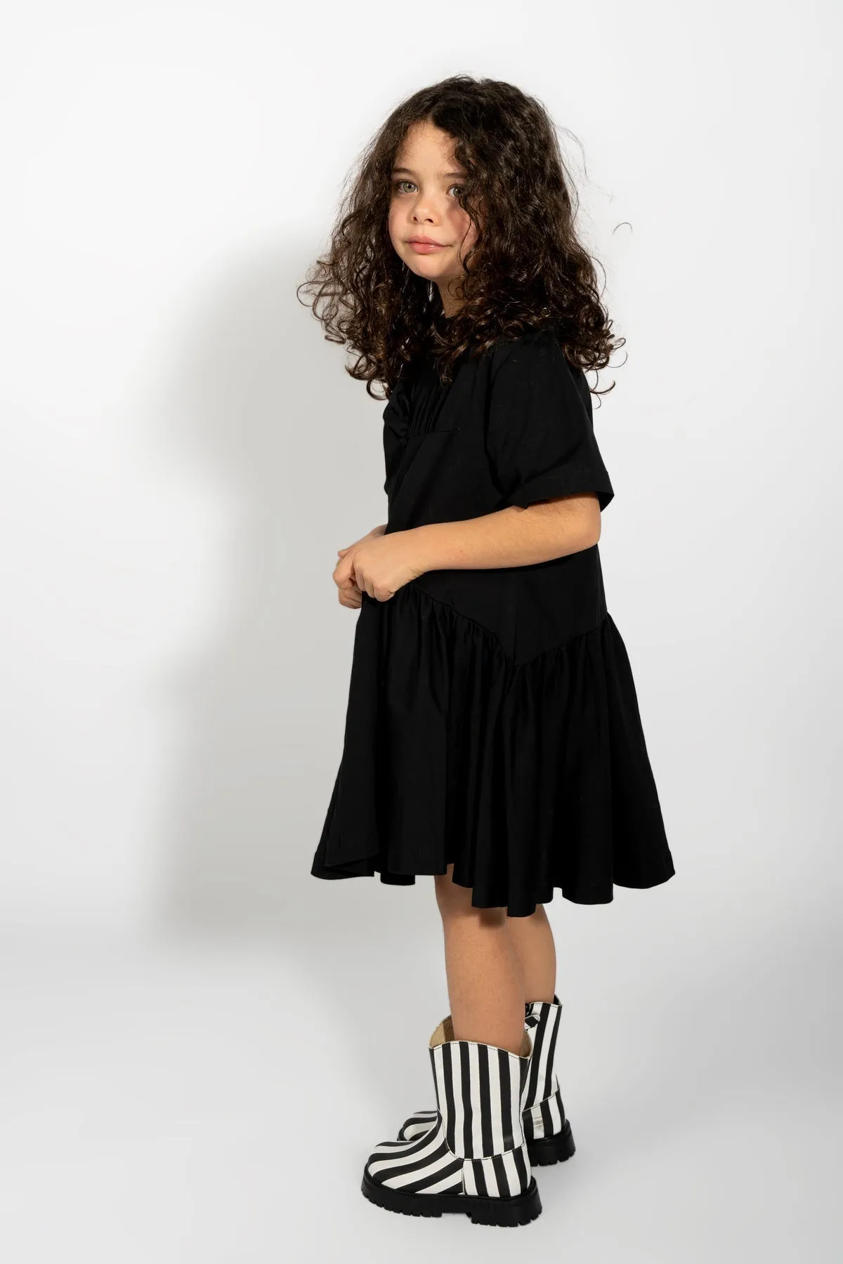 BLACK GATHERED JERSEY T-SHIRT DRESS sold by Marques ’ Almeida product image thumbnail 3