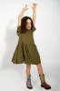 KHAKI GATHERED JERSEY T-SHIRT DRESS sold by Marques ’ Almeida