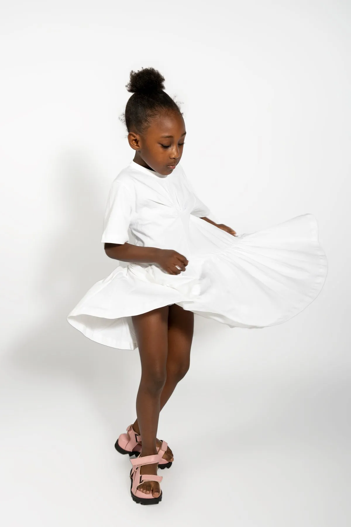 WHITE GATHERED JERSEY T-SHIRT DRESS sold by Marques ’ Almeida product image thumbnail 4