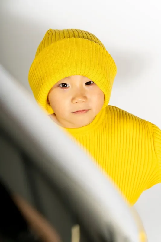 YELLOW MERINO KNIT BEANIE sold by Marques ’ Almeida