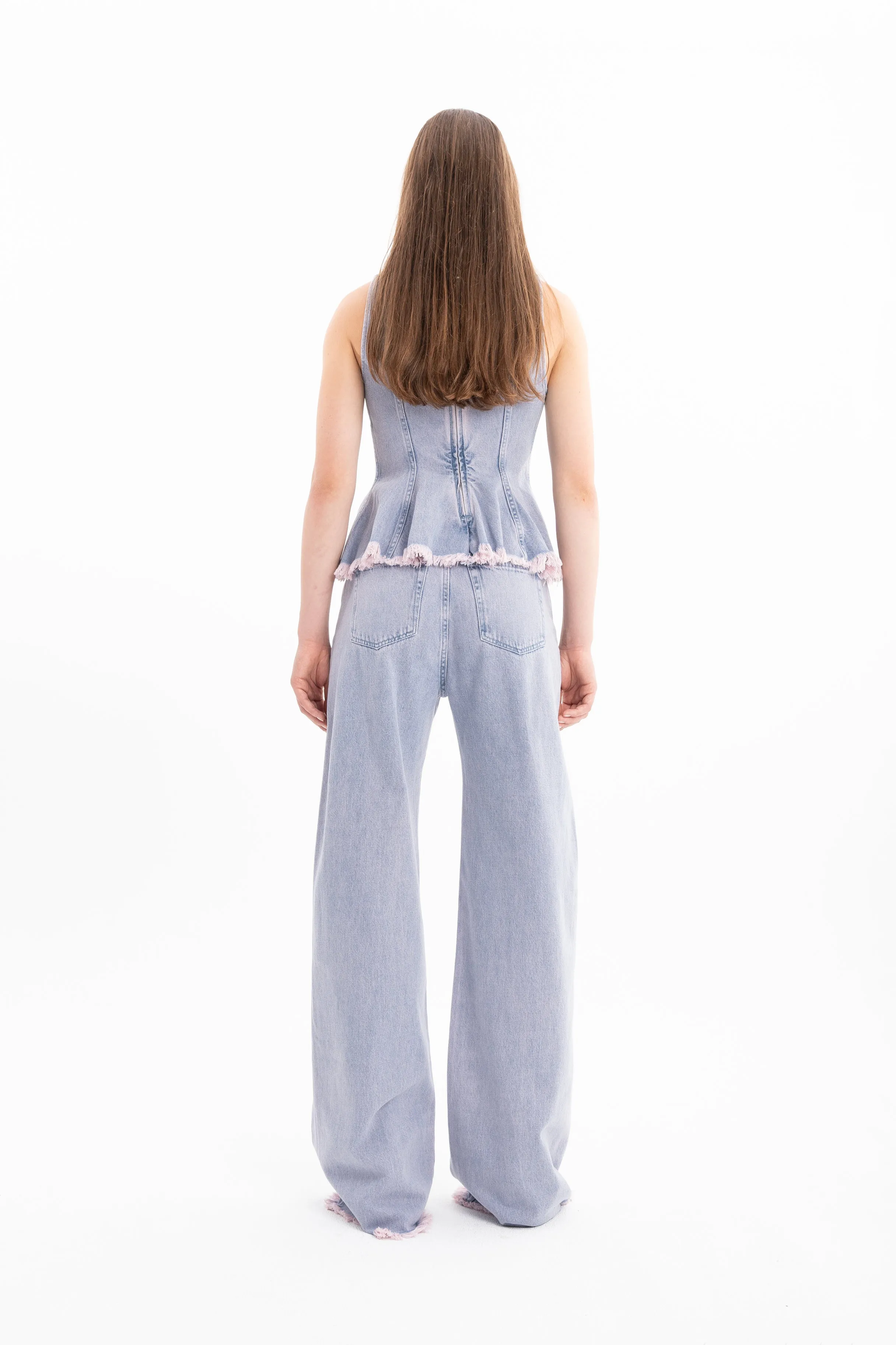 LILAC OVERDYE DENIM TANK TOP WITH SEAMS sold by Marques ’ Almeida product image thumbnail 2
