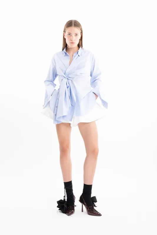 LIGHT BLUE OXFORD WRAP SHIRT made by Marques ’ Almeida