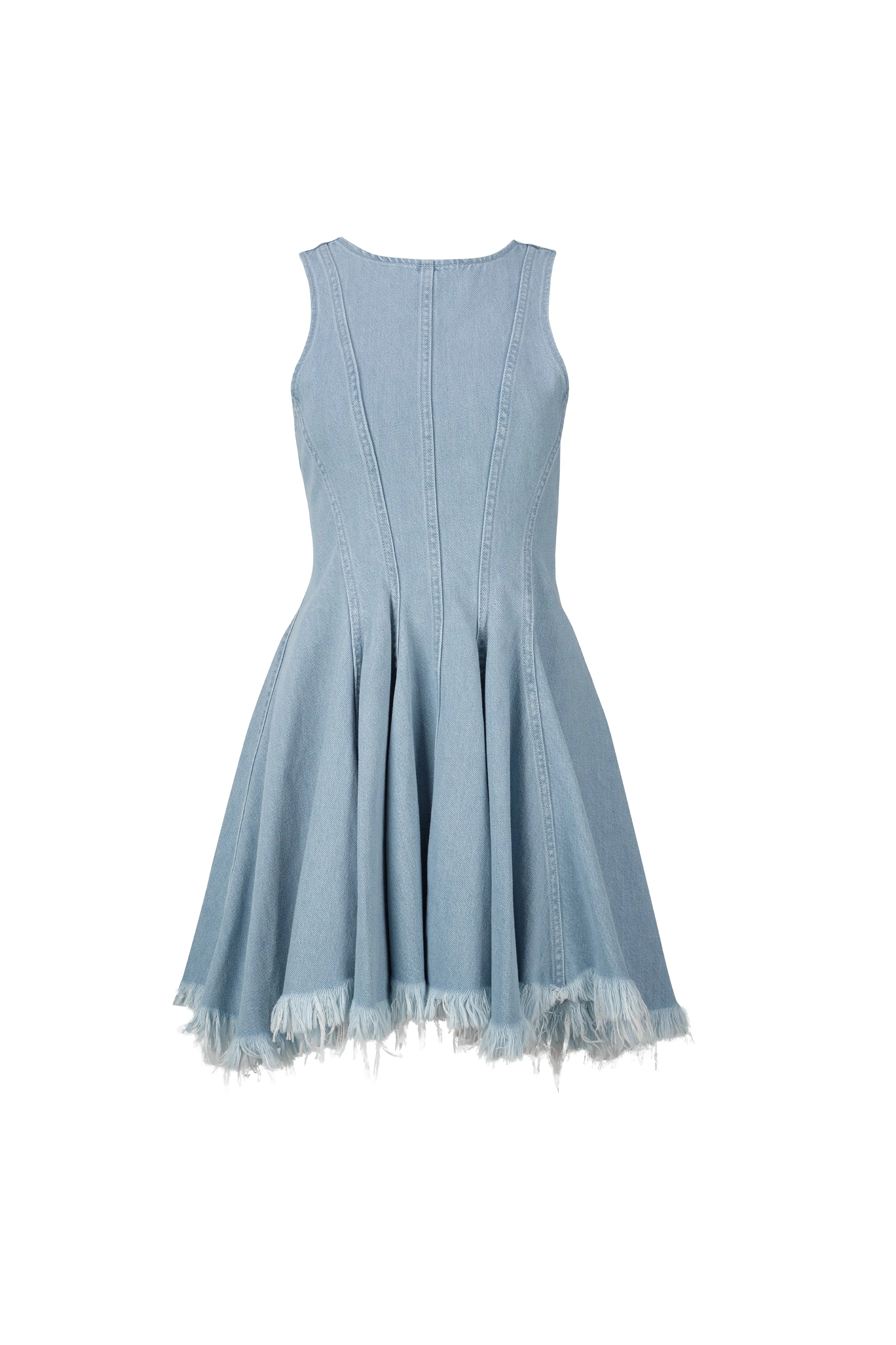 LIGHT BLUE DENIM RACER SHAPE FLOUNCE MINI DRESS sold by Marques ’ Almeida product image thumbnail 2