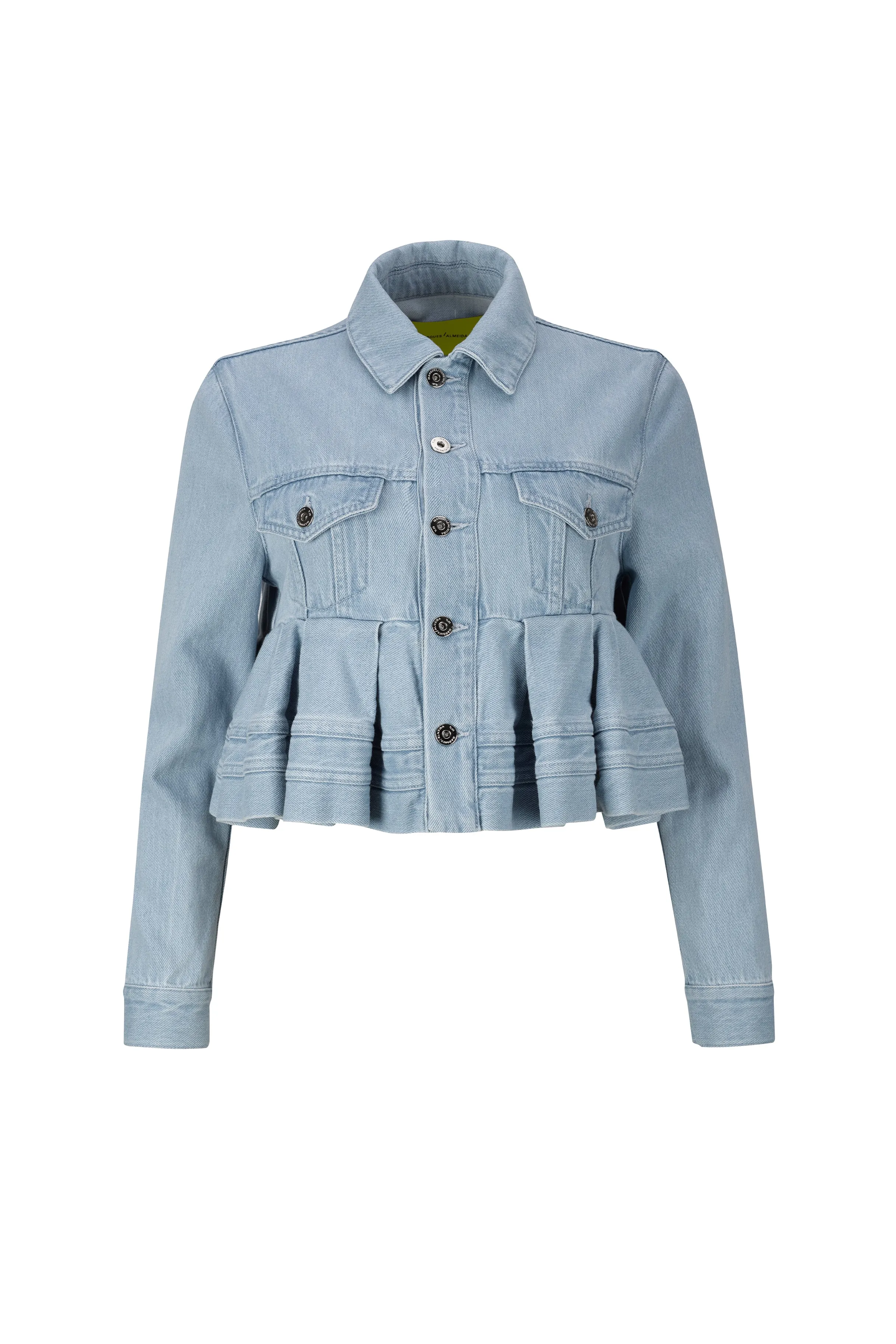 LIGHT BLUE DENIM CROPPED FLOUNCE JACKET sold by Marques ’ Almeida product image thumbnail 2