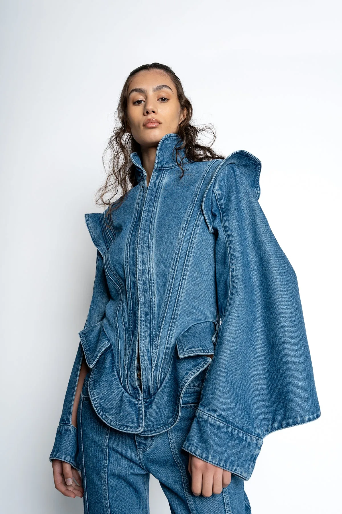 DENIM BAROQUE STYLE JACKET sold by Marques ’ Almeida product image thumbnail 2