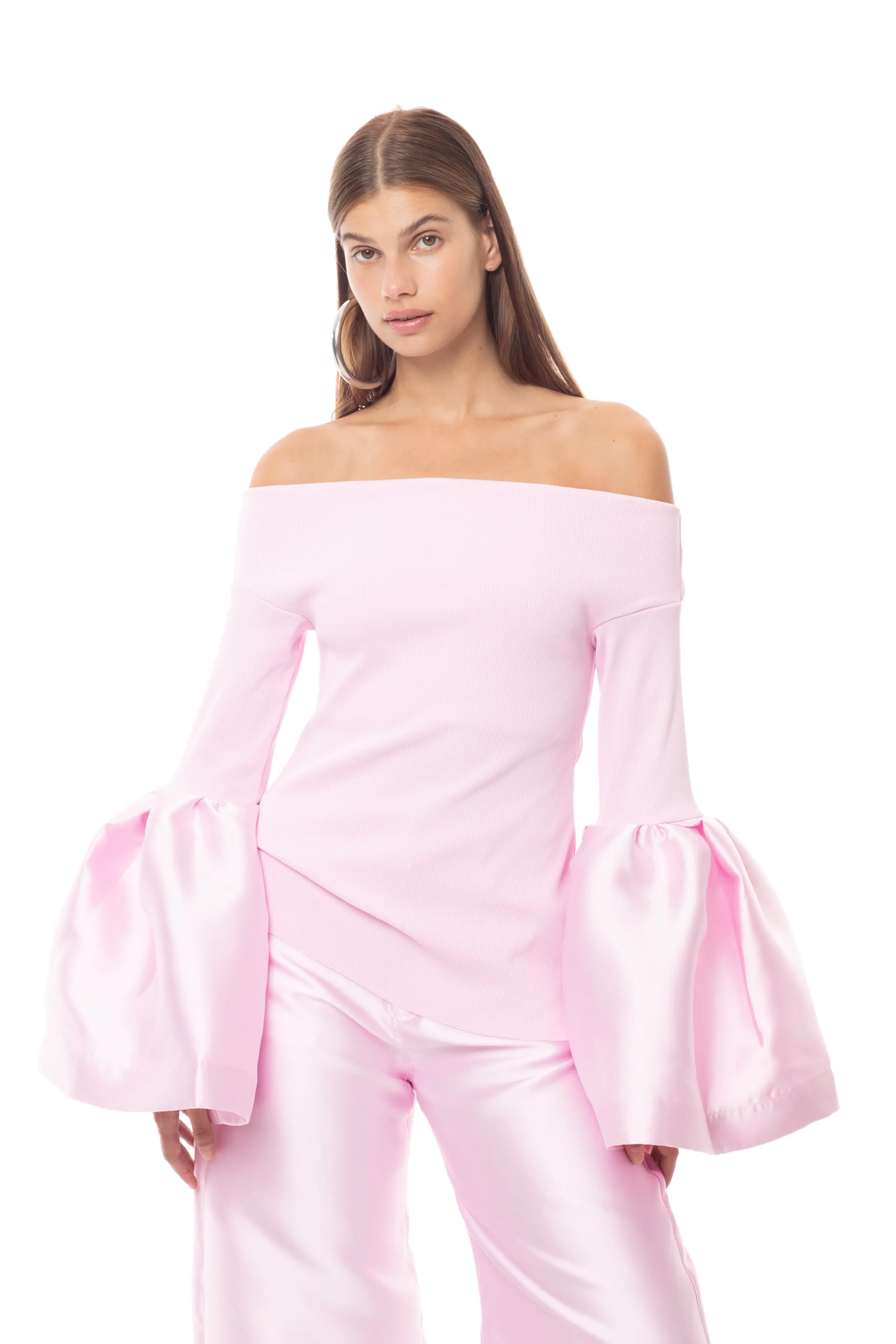 LIGHT PINK OFF SHOULDER PUFF SLEEVE TOP sold by Marques ’ Almeida