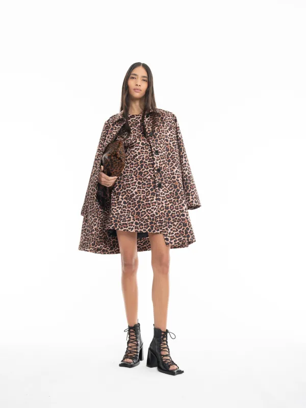 BONDED SATIN OVERCOAT IN LEOPARD PRINT sold by Marques ’ Almeida