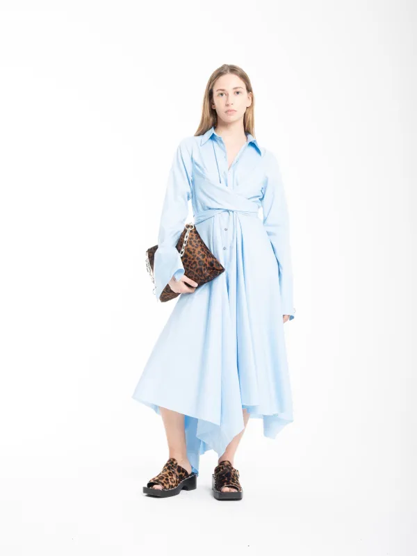 LIGHT BLUE CROSS WRAP SHIRT DRESS made by Marques ’ Almeida