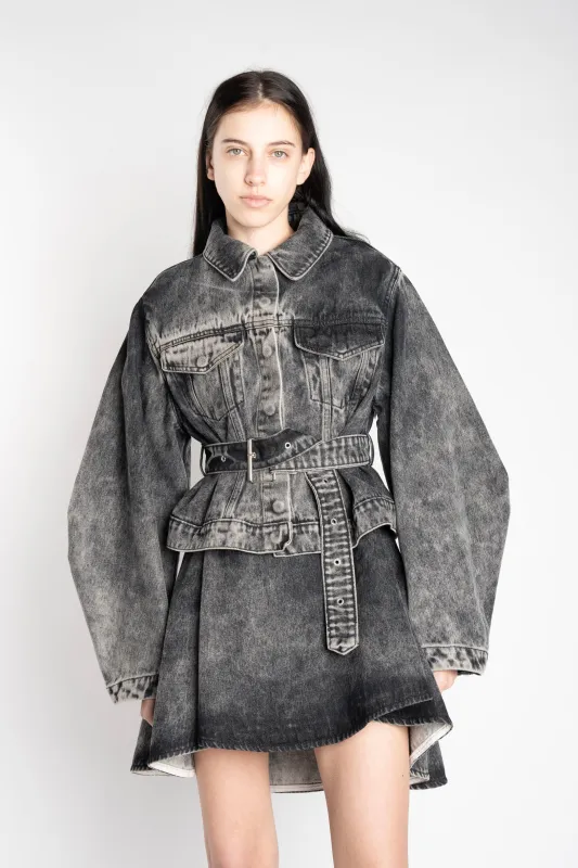 BLACK ACID WASH DENIM TRUCKER JACKET sold by Marques ’ Almeida