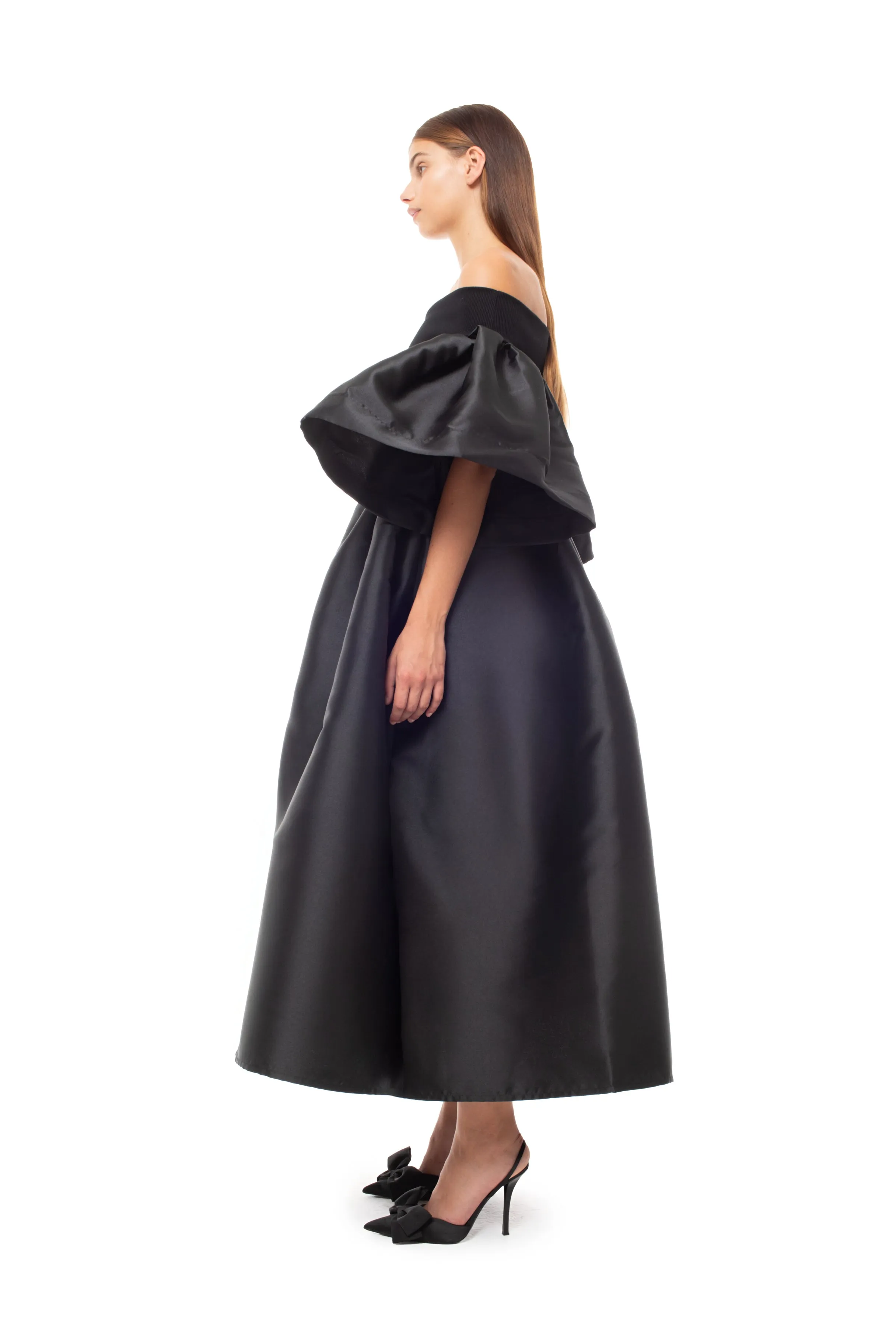 BLACK OFF SHOULDER PUFF SLEEVE DRESS sold by Marques ’ Almeida product image thumbnail 3