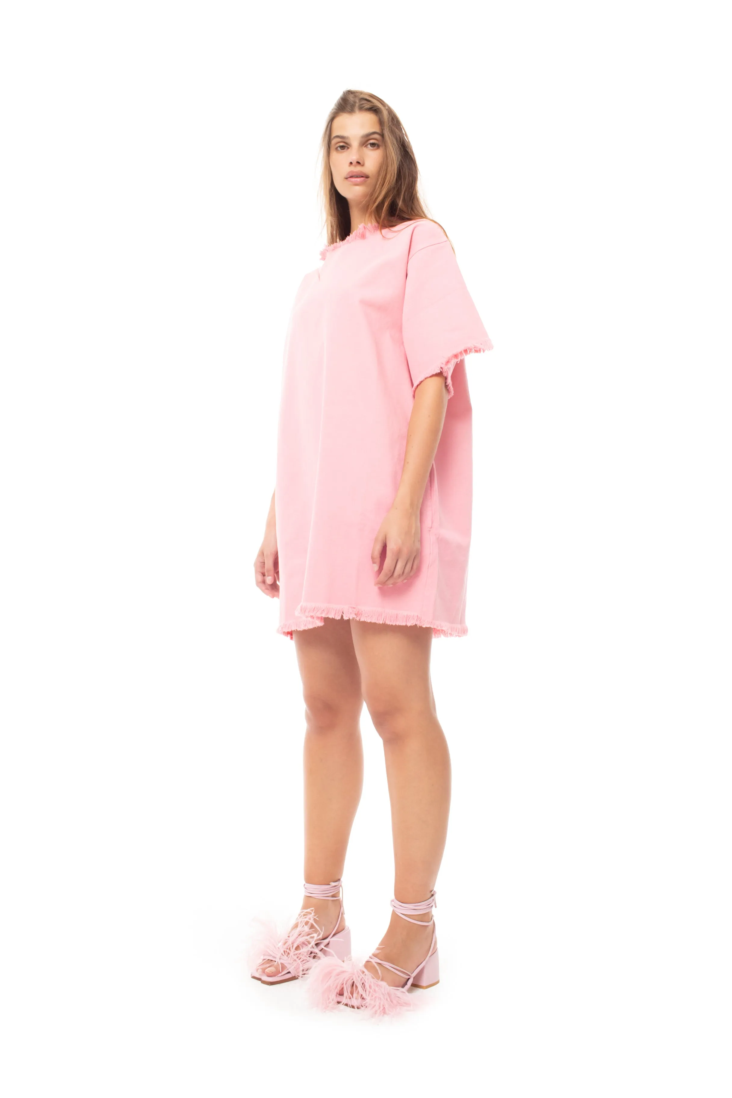 PINK OVERSIZED T-SHIRT DRESS sold by Marques ’ Almeida product image thumbnail 4