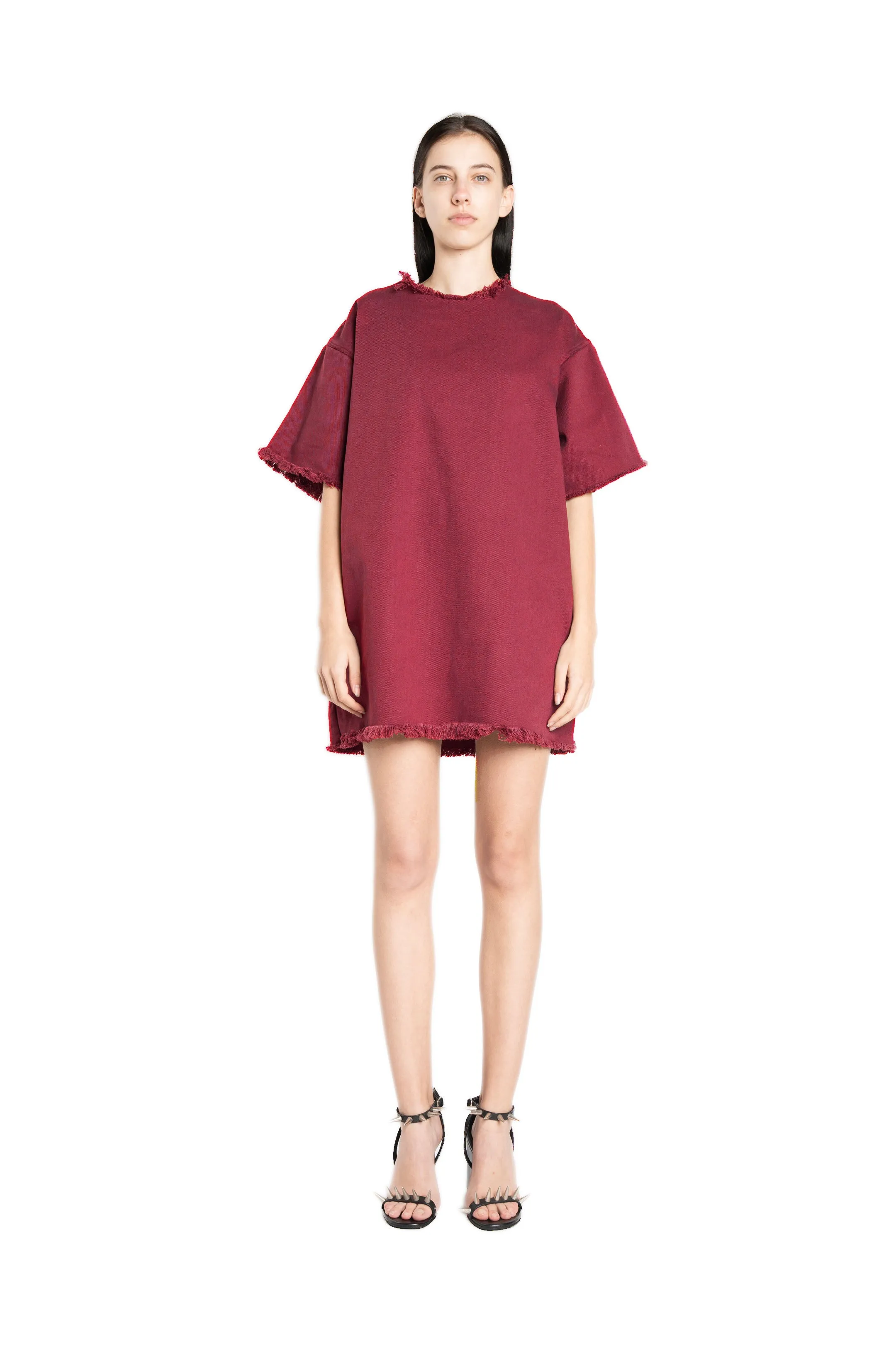 BURGUNDY DRILL T-SHIRT DRESS sold by Marques ’ Almeida product image thumbnail 4