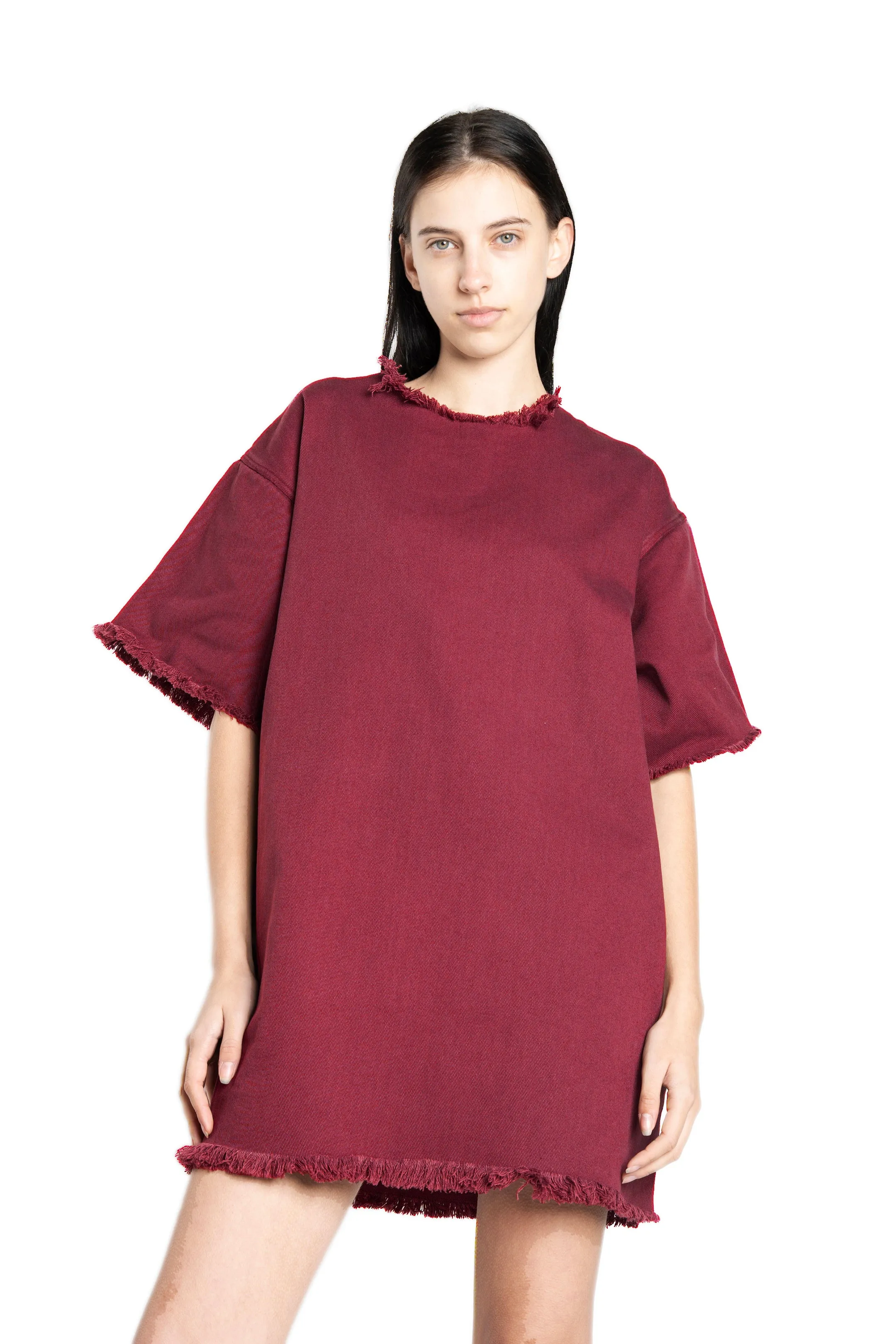 BURGUNDY DRILL T-SHIRT DRESS sold by Marques ’ Almeida