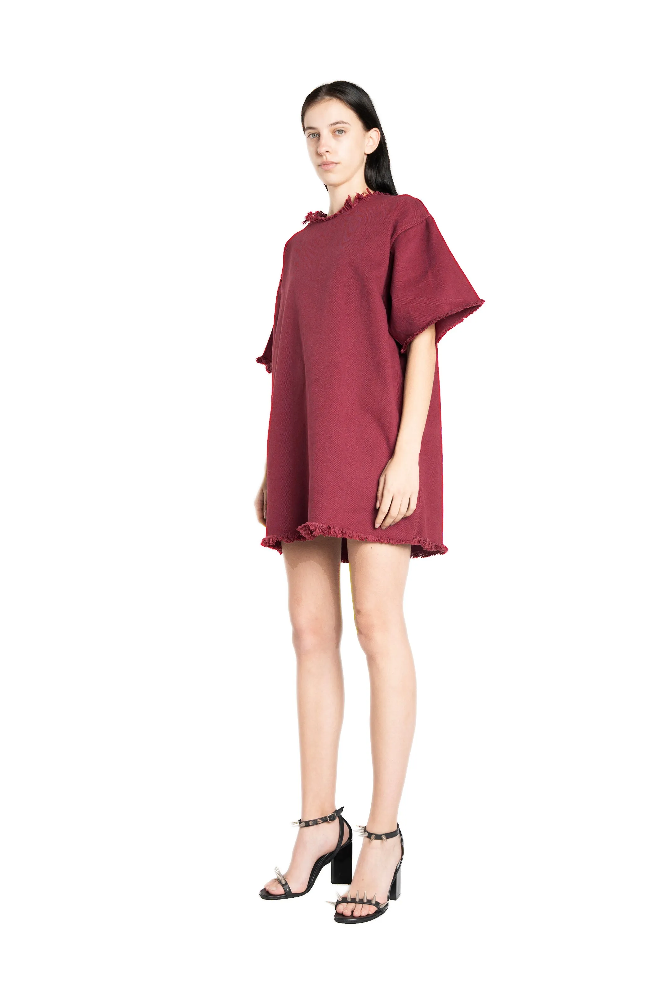 BURGUNDY DRILL T-SHIRT DRESS sold by Marques ’ Almeida product image thumbnail 3