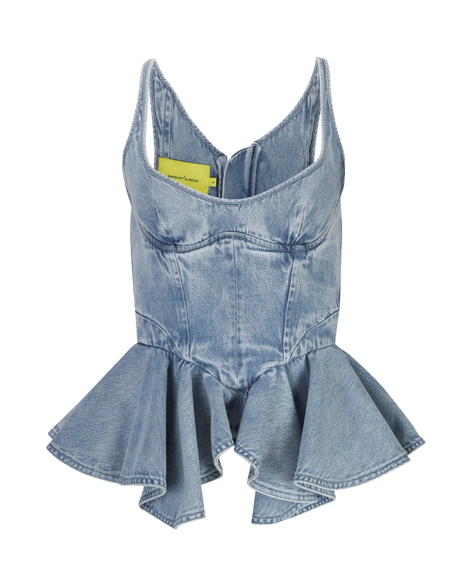 LIGHT BLUE DENIM CORSET WITH PEPLUM sold by Marques ’ Almeida product image thumbnail 2