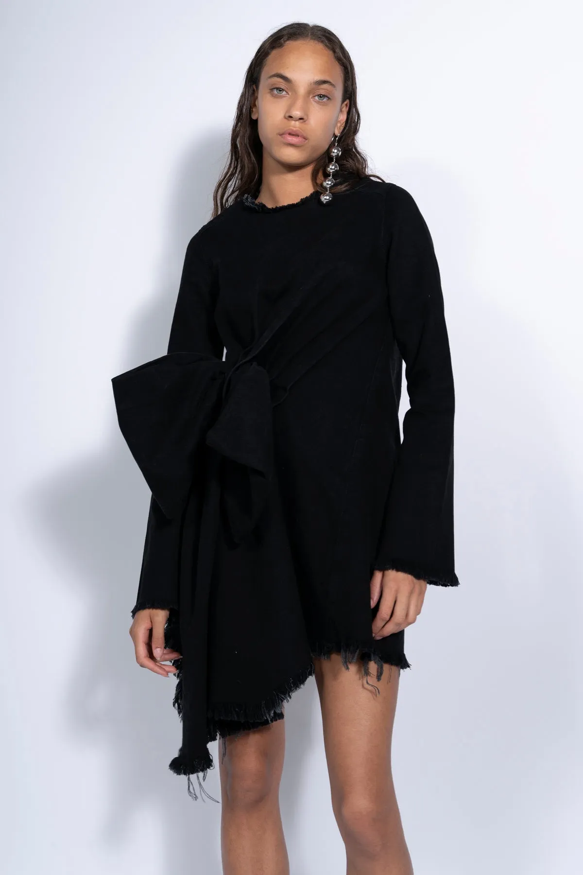 BLACK JANIS DRESS WITH FRONT PLEATS sold by Marques ’ Almeida