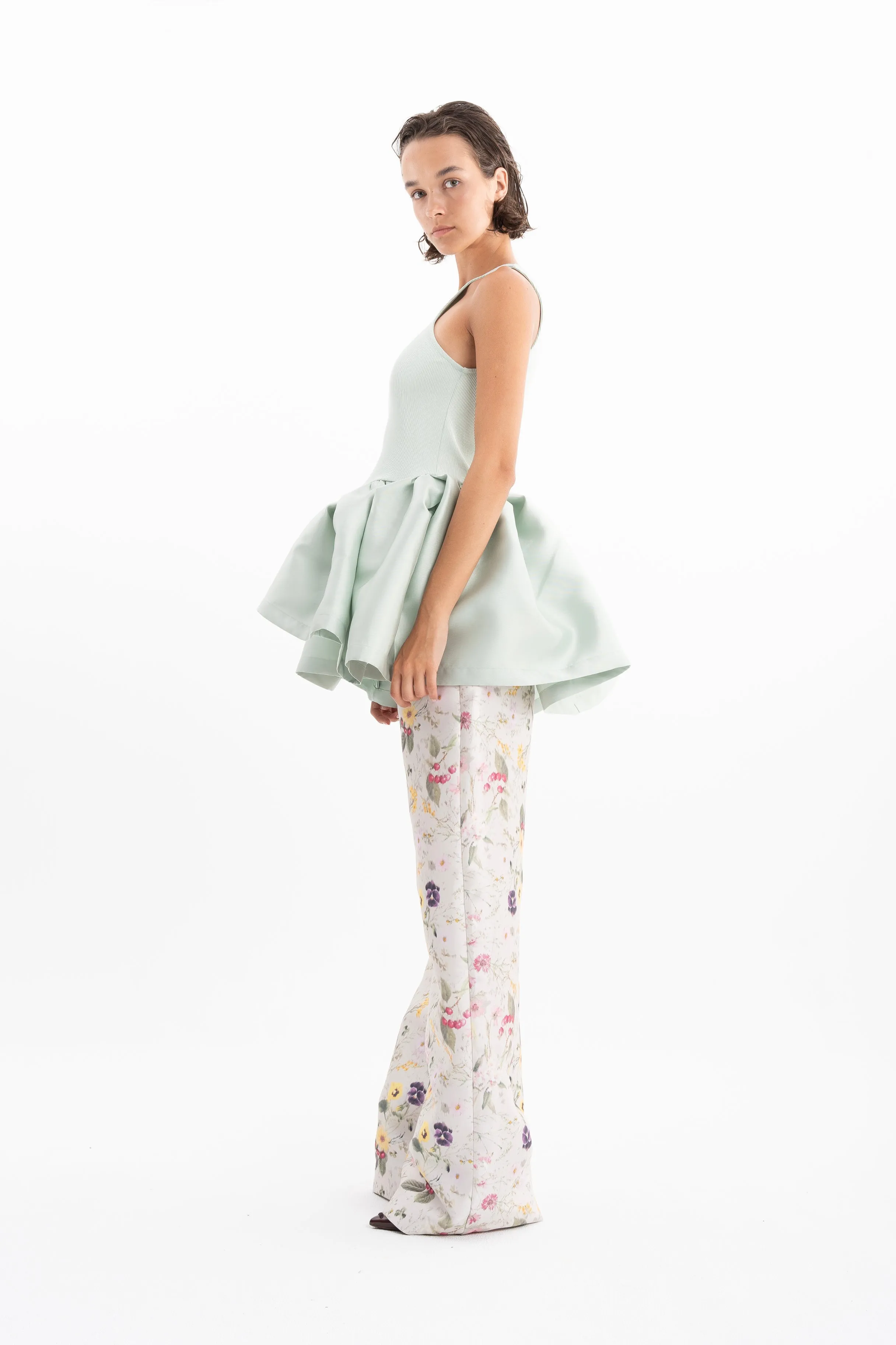 LIGHT GREEN PEPLUM TANK TOP sold by Marques ’ Almeida product image thumbnail 5