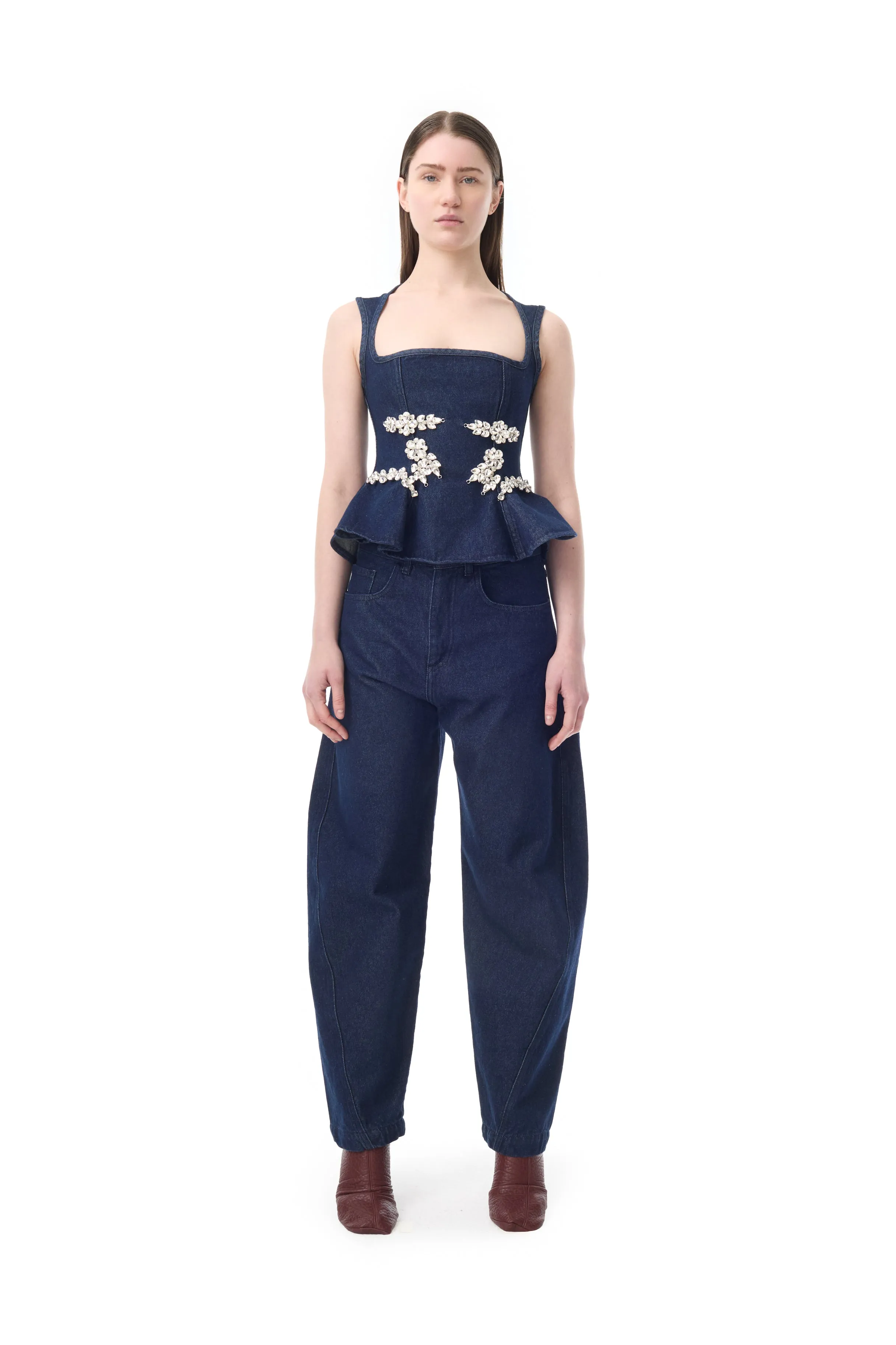 INDIGO DENIM BARREL JEANS sold by Marques ’ Almeida